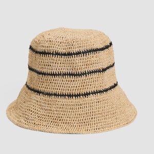 Mar Y Sol Raffia Bucket Hat for Eileen Fisher | Natural & Black